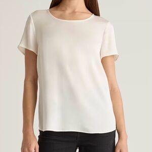 Quince Cream Women's Top Washable Stretch Silk Tee medium